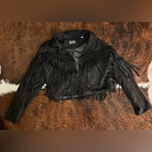 Faux leather jacket - black - large